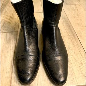 Giorgio Armani black dress boot supple leather genuine ankle boot